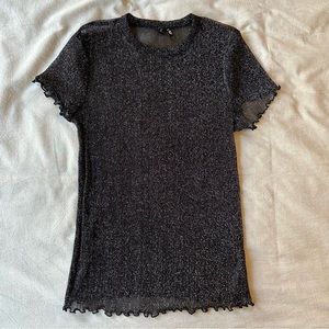 UO black sparkly mesh top size small